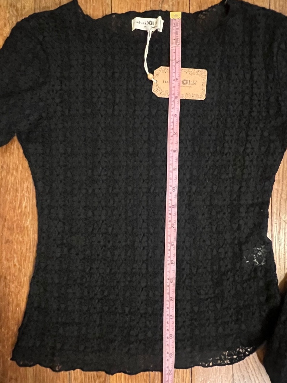 Black Lace Whimsigoth Layering Top- Natural Life Sz Small NWT - Picture 8 of 9